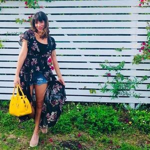 SOLD! Silk blouse with flowers print